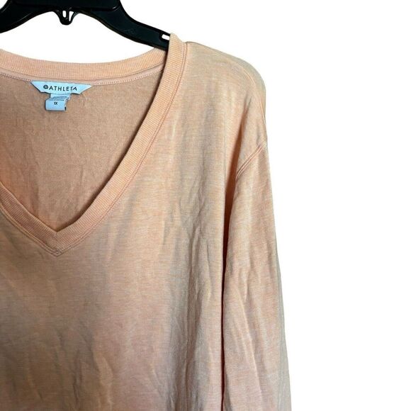 Athleta Sweatshirt Womens 1X Orange Scoop Neck Stretch Pullover Blouse - Picture 3 of 9